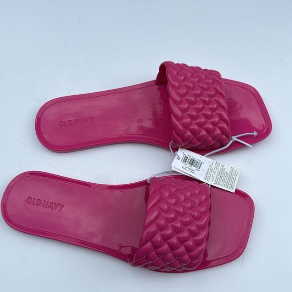 Old Navy Women’s Quilted Jelly  Slide Sandals Polarized Pink NWT Sz 7 - Picture 4 of 6